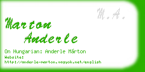 marton anderle business card